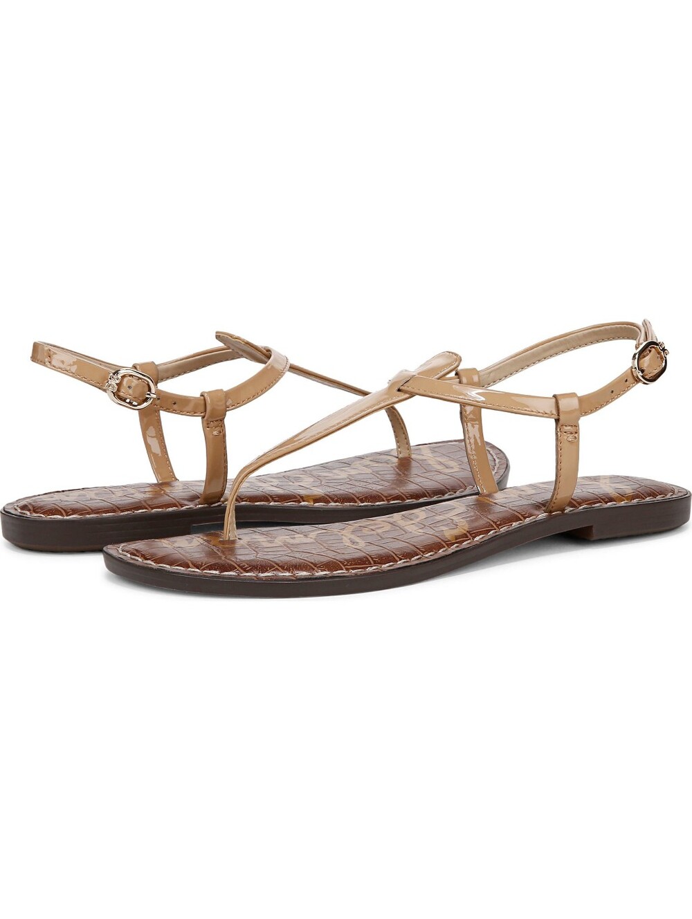Sam Edelman Gigi Patent Leather T-Strap Sandals Tan Size 6 - Picture 5 of 16